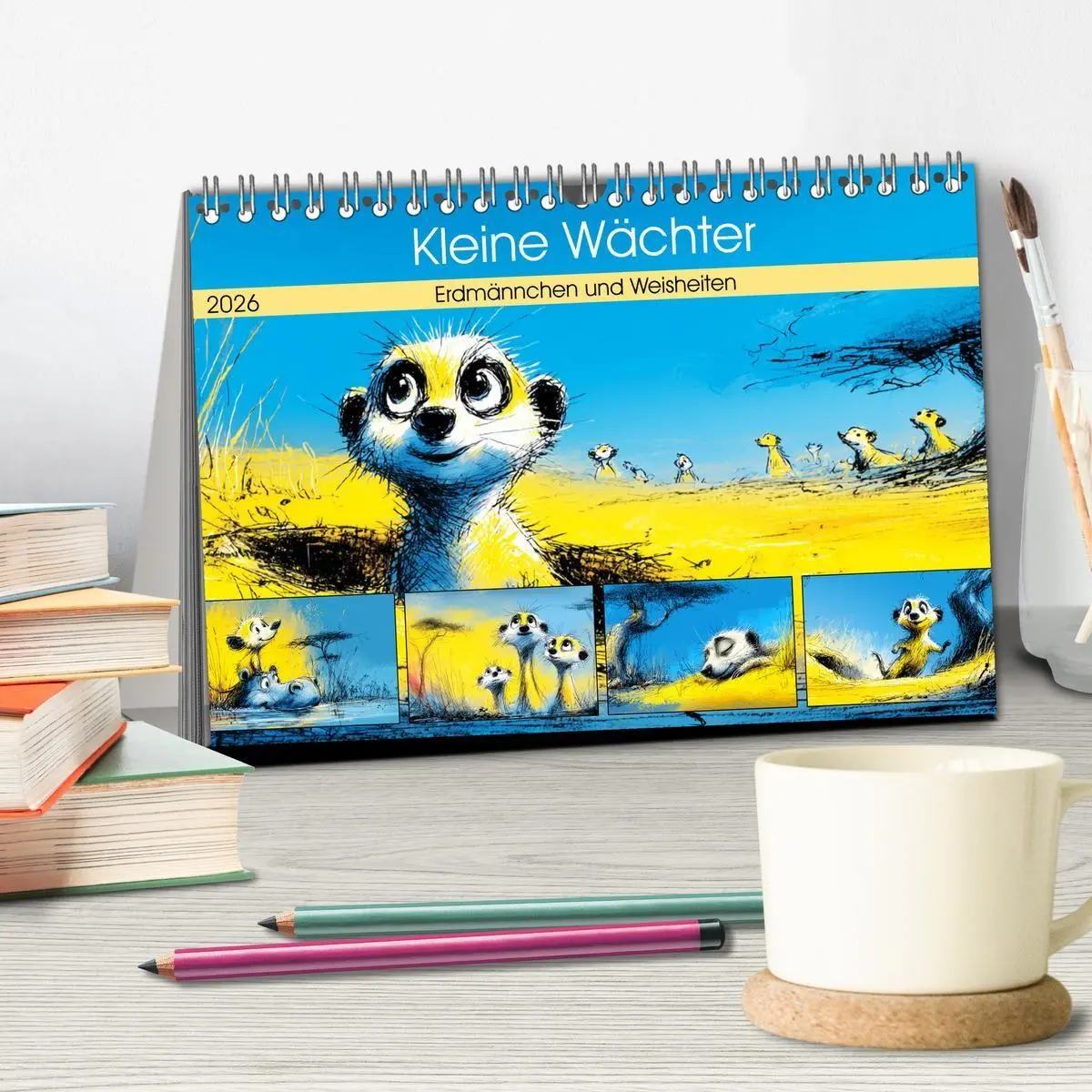 Bild: 9783516740103 | Kleine Wächter. Erdmännchen und Weisheiten (Tischkalender 2026 DIN...