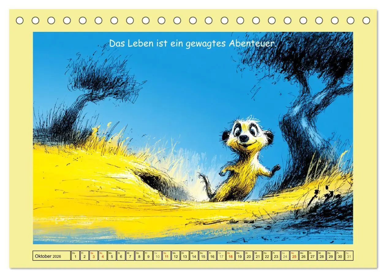 Bild: 9783516740103 | Kleine Wächter. Erdmännchen und Weisheiten (Tischkalender 2026 DIN...