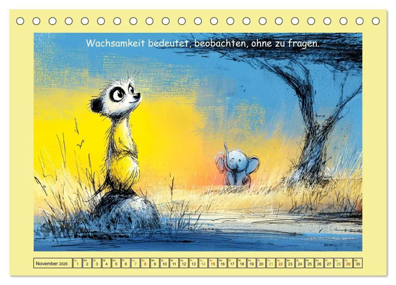 Bild: 9783516740103 | Kleine Wächter. Erdmännchen und Weisheiten (Tischkalender 2026 DIN...