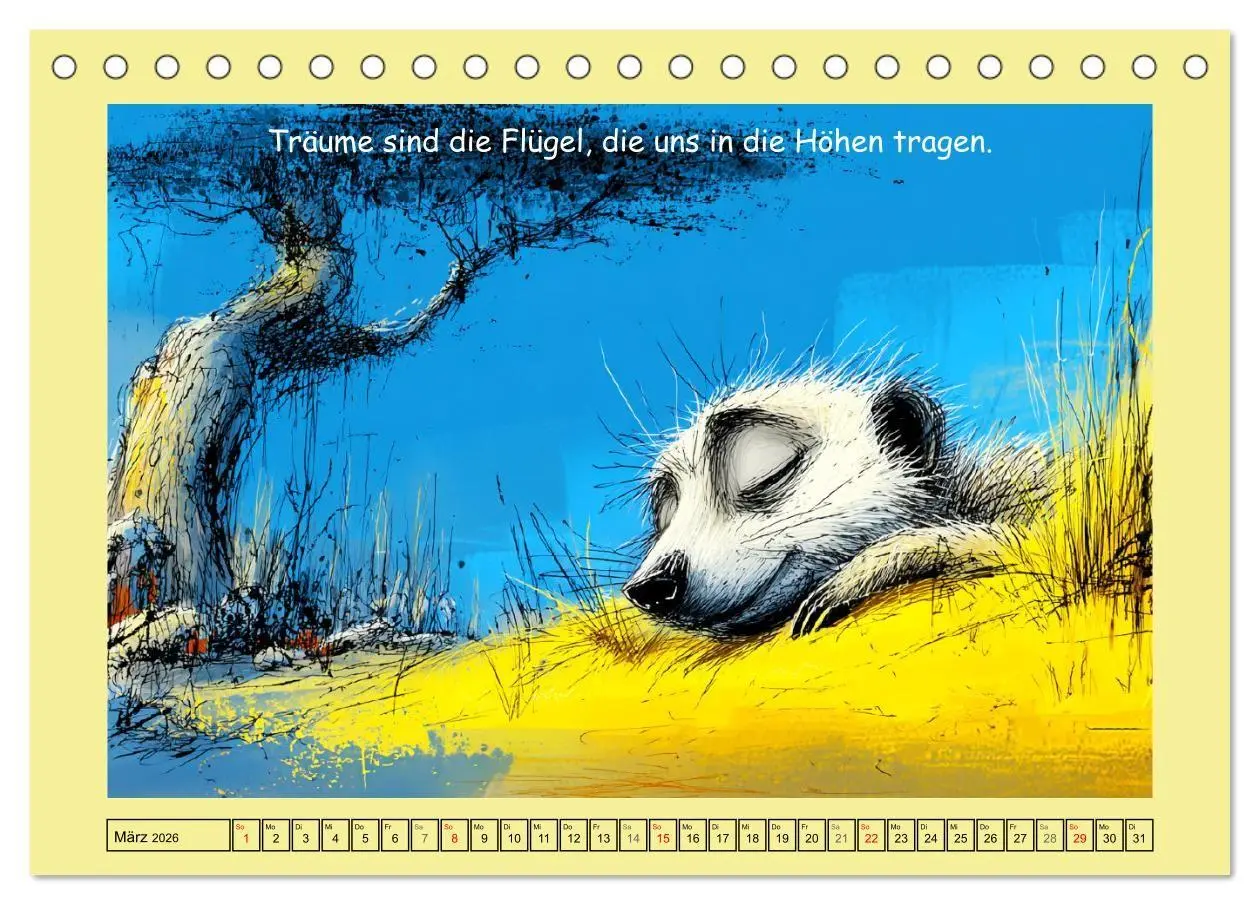 Bild: 9783516740103 | Kleine Wächter. Erdmännchen und Weisheiten (Tischkalender 2026 DIN...
