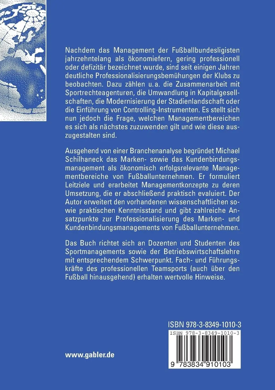 Rückseite: 9783834910103 | Zielorientiertes Management von Fußballunternehmen | Schilhaneck | xvi