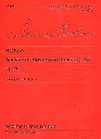 Cover: 9790500570103 | Sonata Op.78 G | Johannes Brahms | Wiener Urtext Edition | Buch