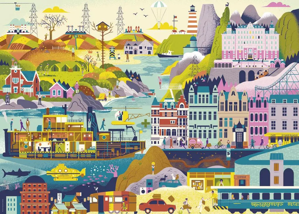 Bild: 4001689300203 | Wes Anderson Films Puzzle 1000 Teile | Alexandre Clérisse | Spiel