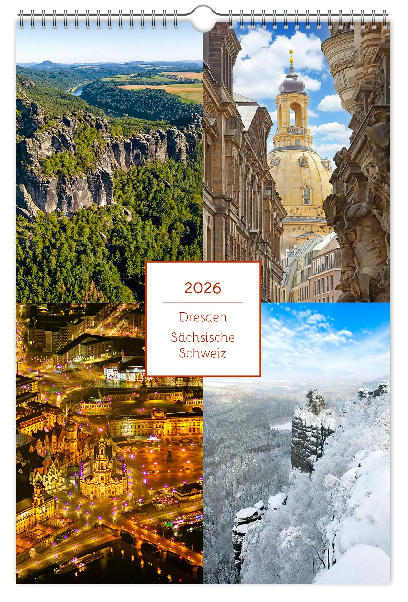 Cover: 9783910680203 | Kalender Dresden und Sächsische Schweiz 2026 | Peter Schubert | 2026