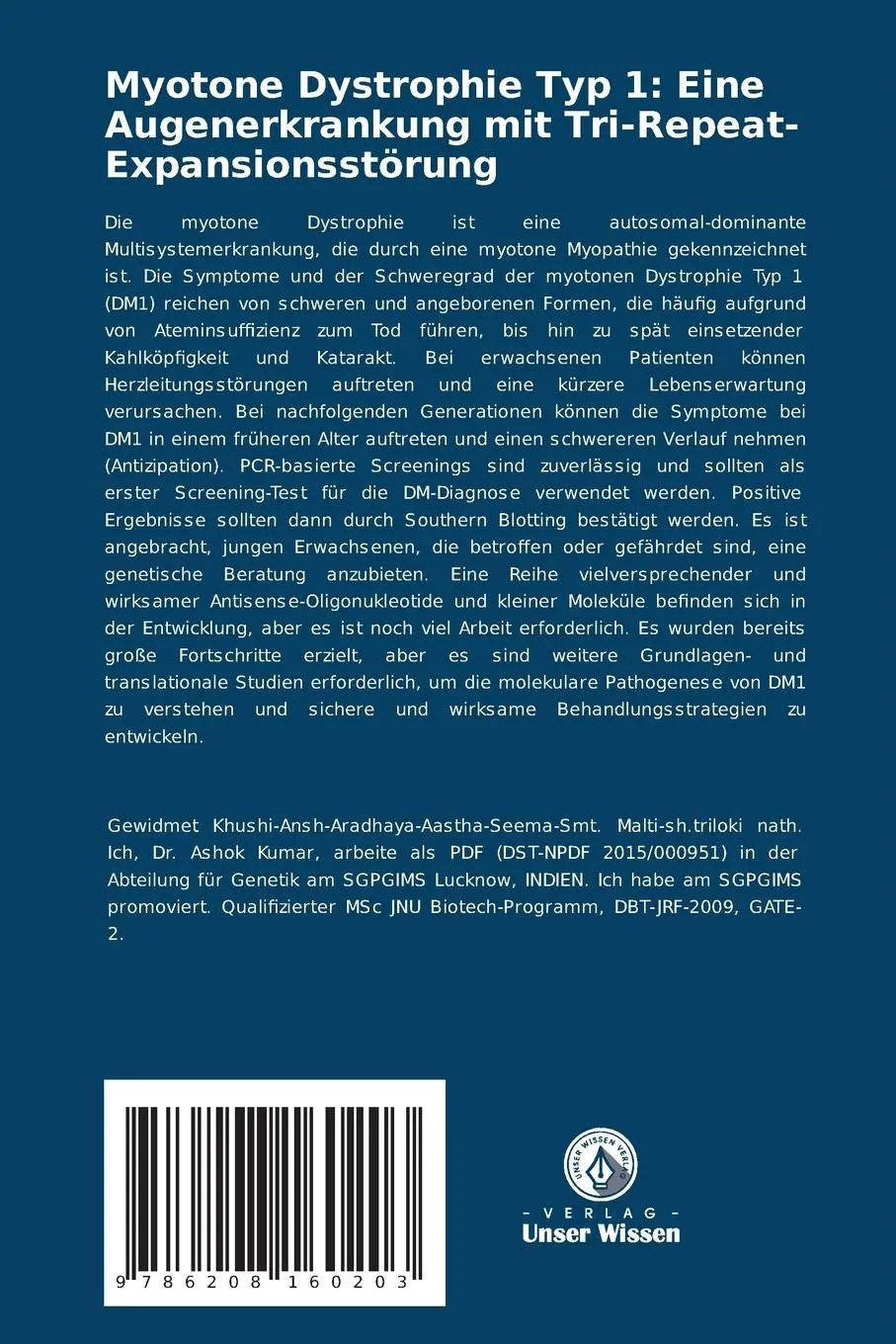 Rückseite: 9786208160203 | Myotone Dystrophie Typ 1: Eine Augenerkrankung mit...