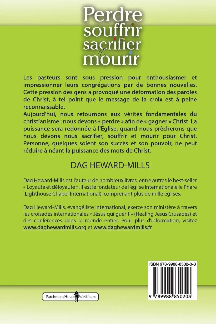Rückseite: 9789988850203 | Perdre, souffrir, sacrifier et mourir | Dag Heward-Mills | Taschenbuch