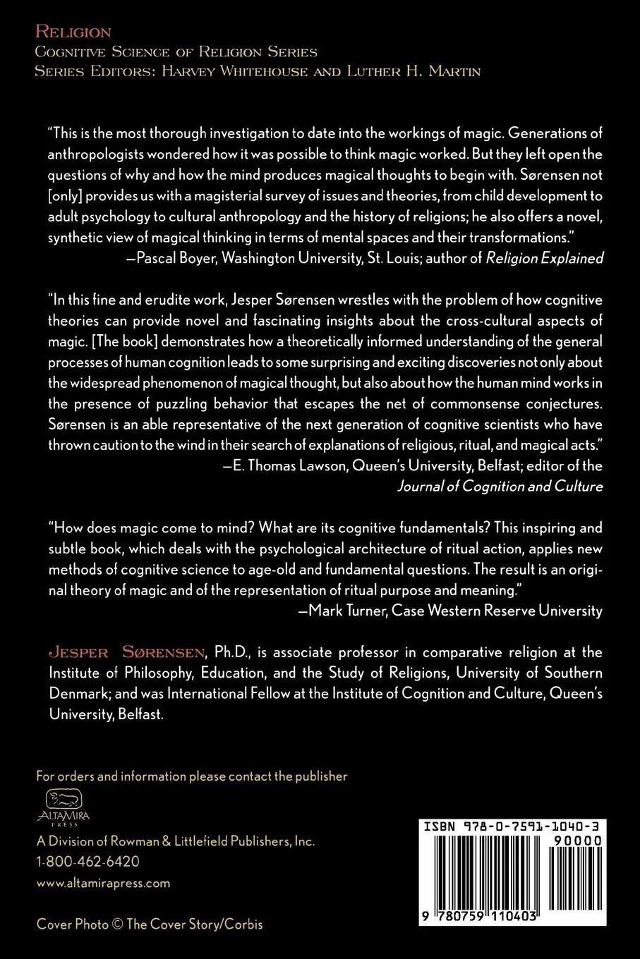 Rückseite: 9780759110403 | A Cognitive Theory of Magic | Jesper Sørensen | Taschenbuch | Englisch