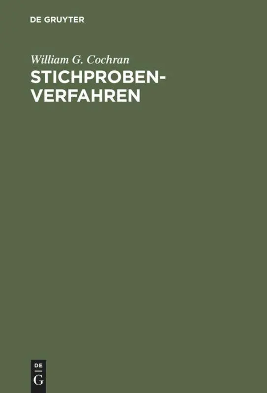 Cover: 9783110020403 | Stichprobenverfahren | William G. Cochran | Buch | 474 S. | Deutsch
