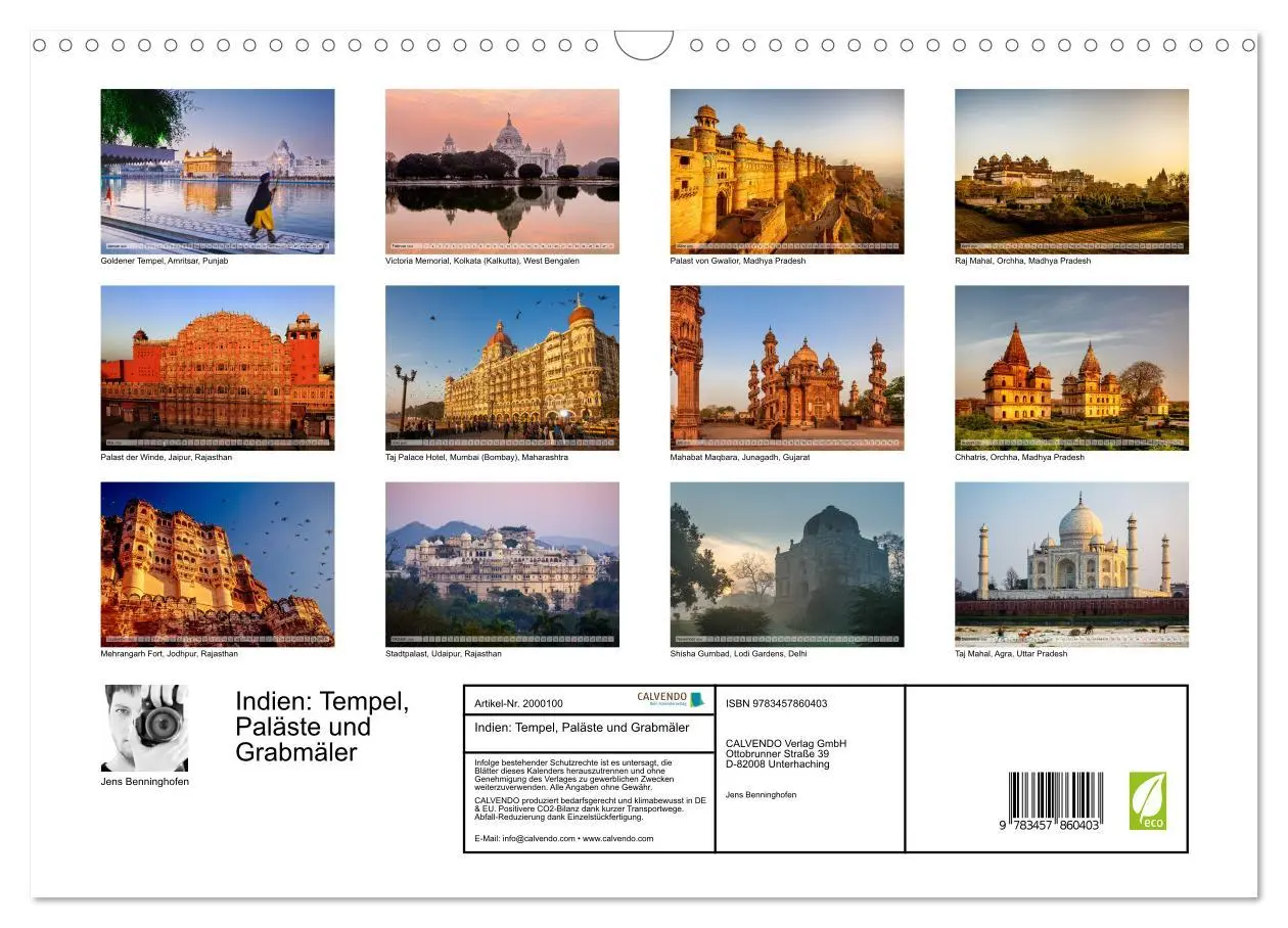 Bild: 9783457860403 | Indien: Tempel, Paläste und Grabmäler (Wandkalender 2026 DIN A3...