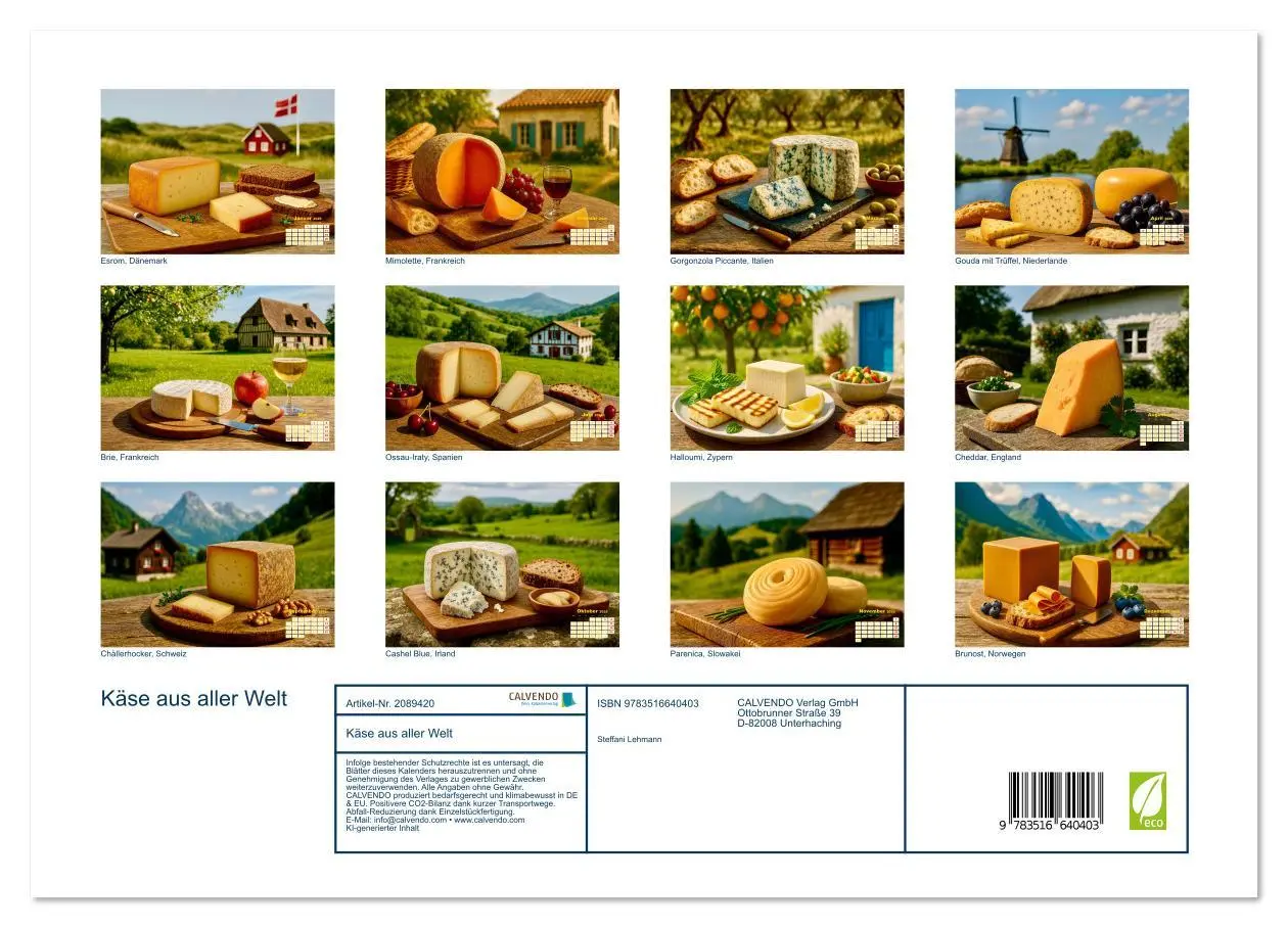 Bild: 9783516640403 | Käse aus aller Welt (hochwertiger Premium Wandkalender 2026 DIN A2...