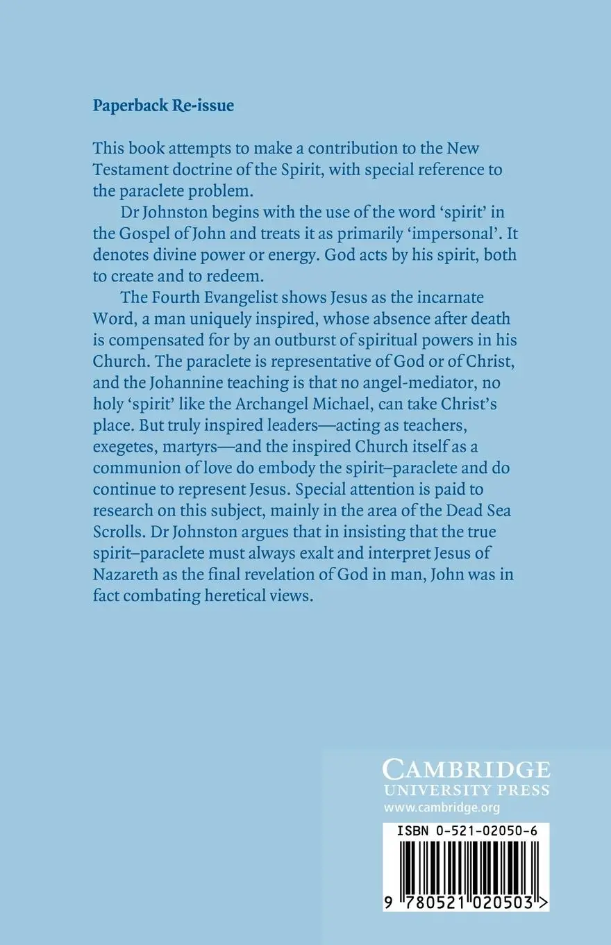 Rückseite: 9780521020503 | The Spirit-Paraclete in the Gospel of John | George Johnston | Buch