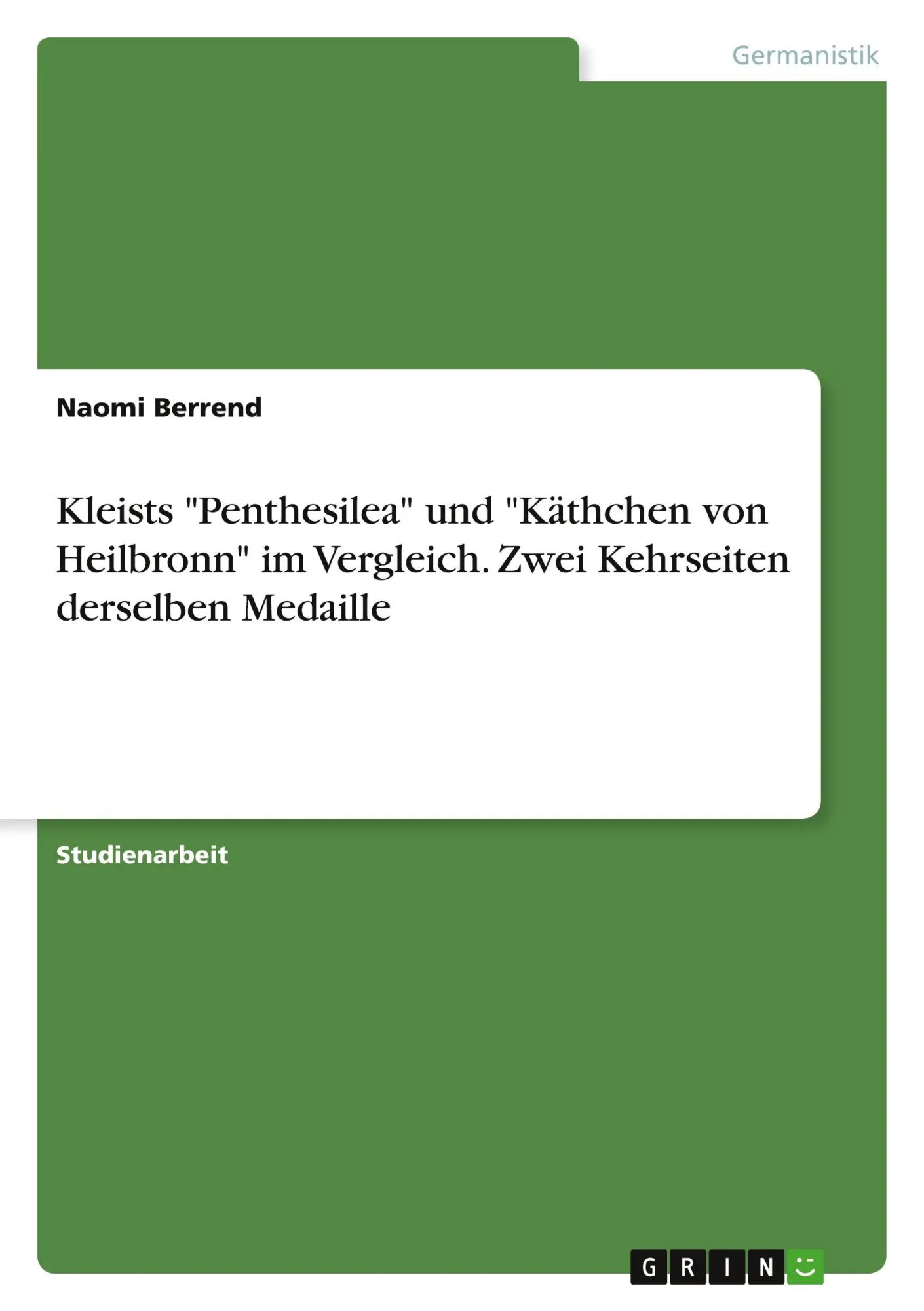 Cover: 9783346800503 | Kleists "Penthesilea" und "Käthchen von Heilbronn" im Vergleich....