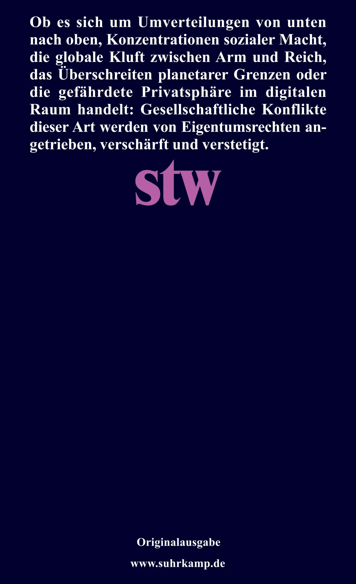 Rückseite: 9783518300503 | Umkämpftes Eigentum | Eine gesellschaftstheoretische Debatte | Buch