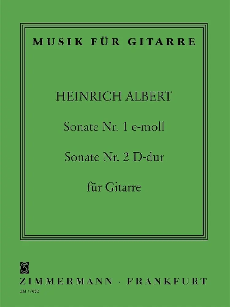 Cover: 9790010170503 | Sonate Nr. 1 e-Moll / Sonate Nr. 2 D-Dur | Heinrich Albert | Buch