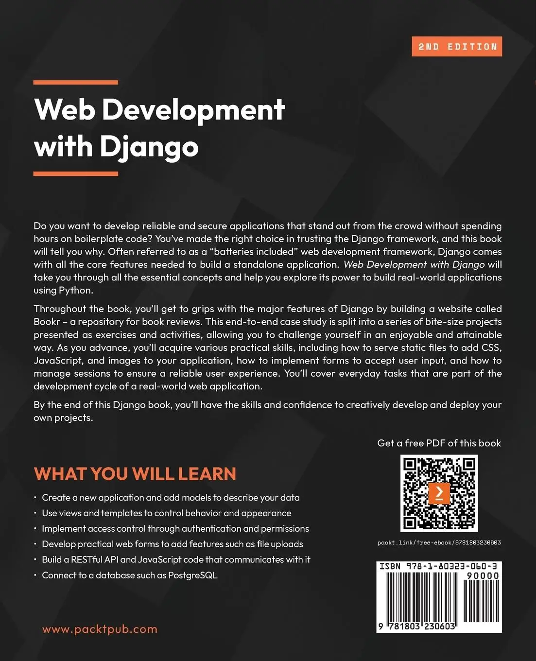 Rückseite: 9781803230603 | Web Development with Django - Second Edition | Ben Shaw (u. a.) | Buch