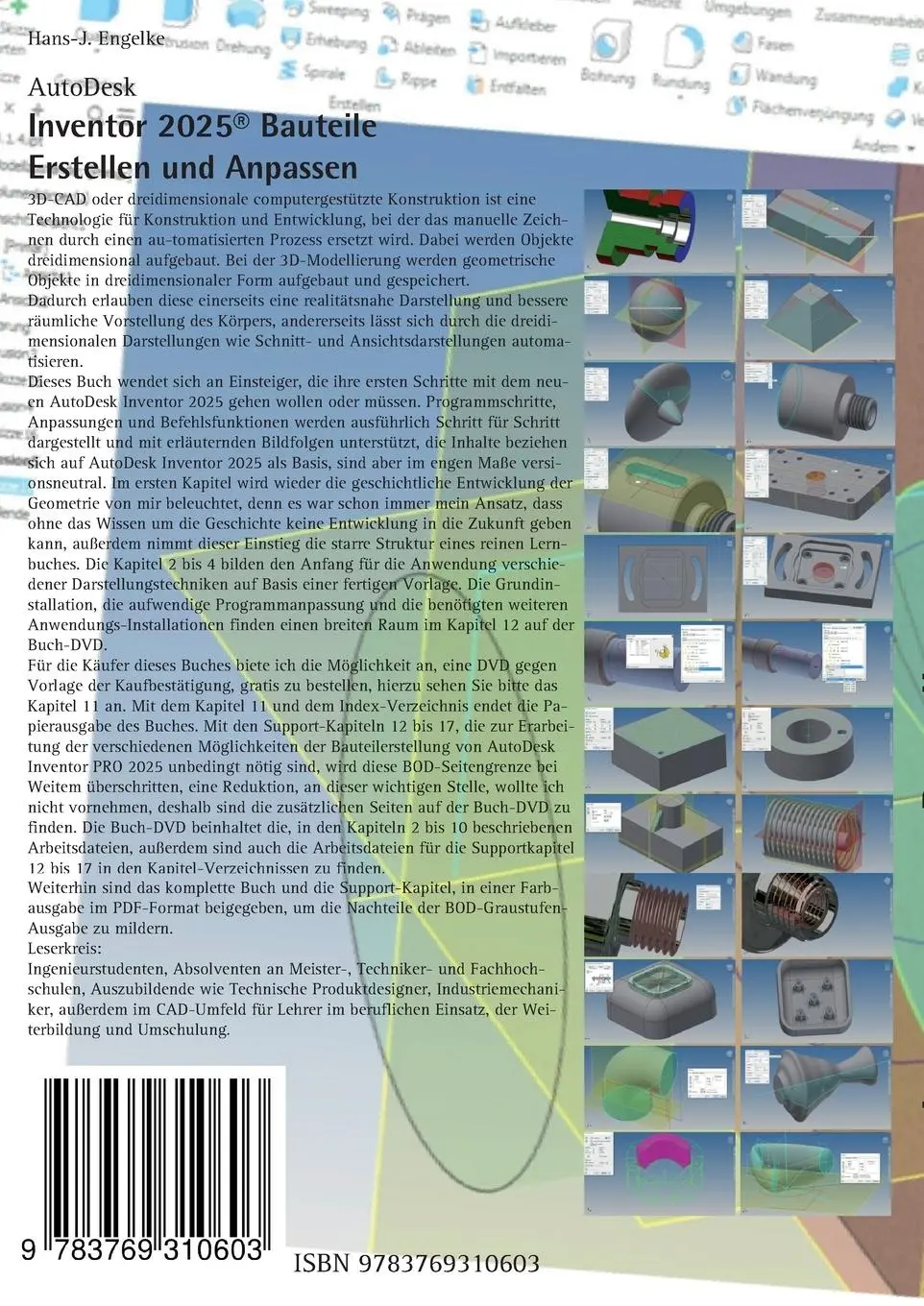 Rückseite: 9783769310603 | AutoDesk Inventor 2025 Bauteile | Erstellen und Anpassen | Engelke