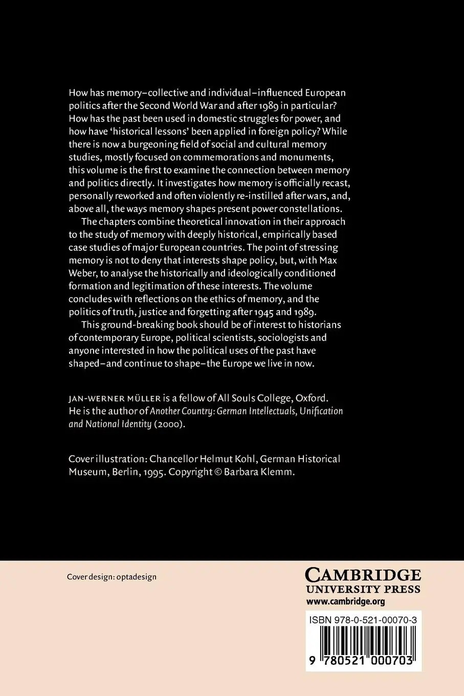 Rückseite: 9780521000703 | Memory and Power in Post-War Europe | Jan-Werner Muller (u. a.) | Buch
