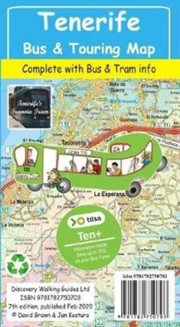 Cover: 9781782750703 | Tenerife Bus &amp; Touring Map | Jan Kostura | (Land-)Karte | Englisch