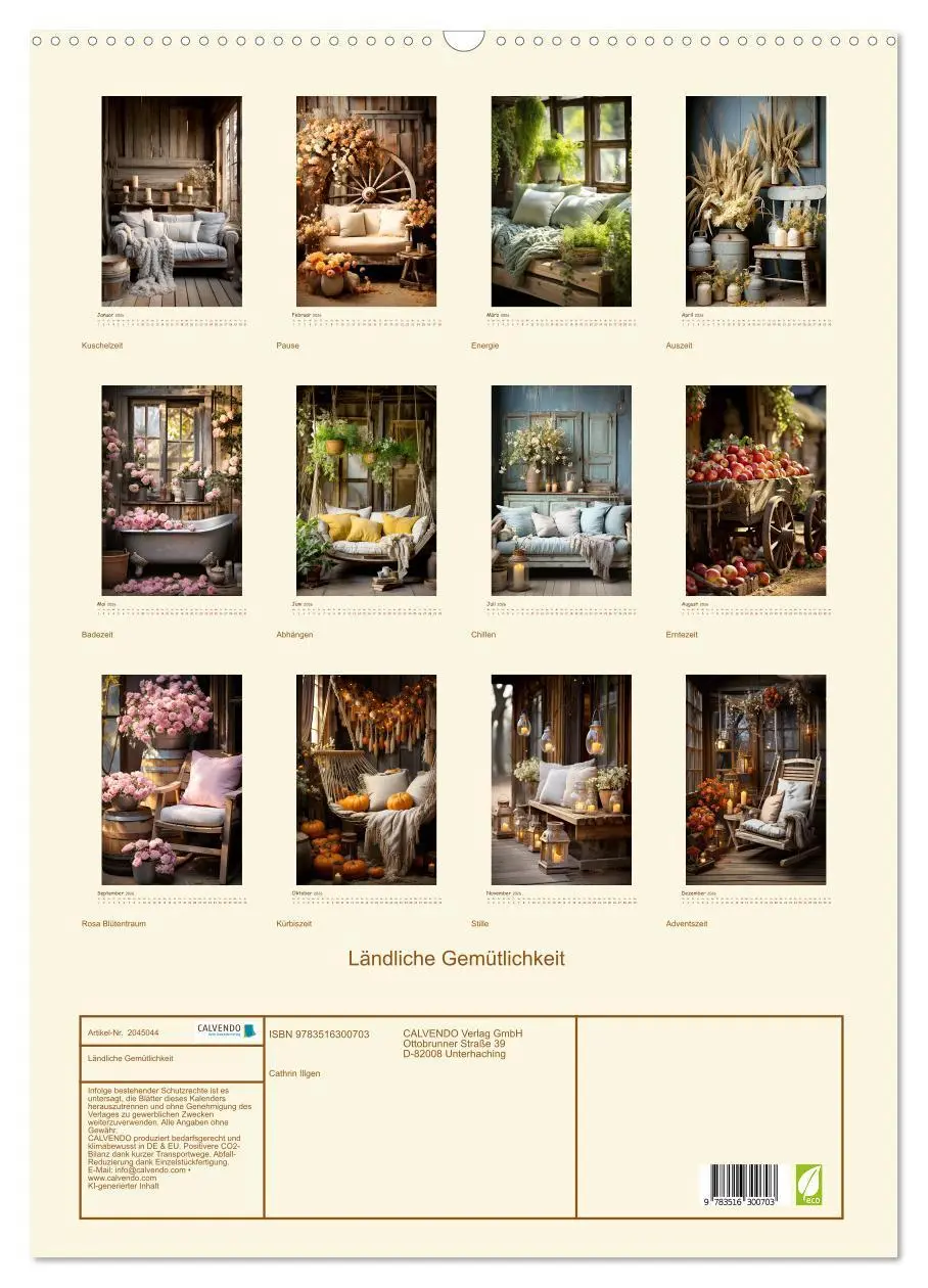Bild: 9783516300703 | Ländliche Gemütlichkeit (Wandkalender 2026 DIN A2 hoch), CALVENDO...