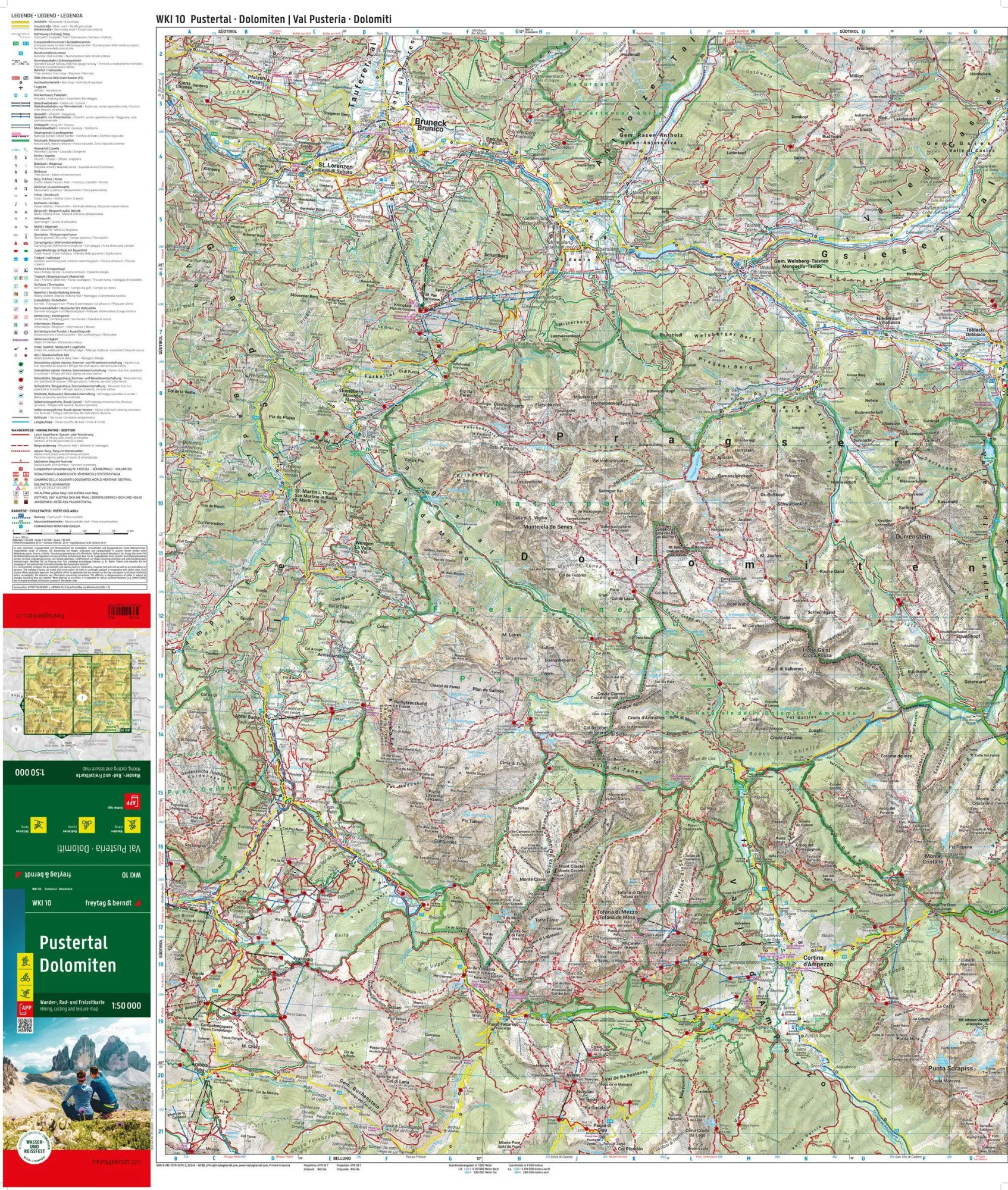Bild: 9783707920703 | freytag &amp; berndt Wanderkarte WKI 10 Pustertal - Dolomiten 1:50.000