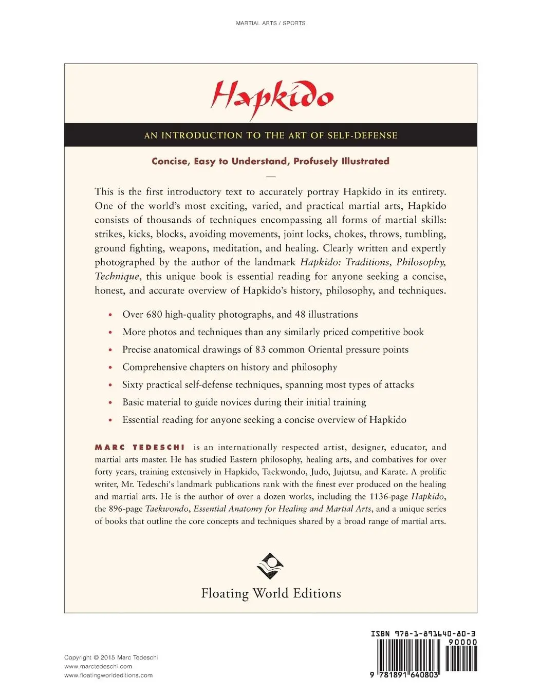 Rückseite: 9781891640803 | Hapkido | An Introduction to the Art of Self-Defense | Marc Tedeschi