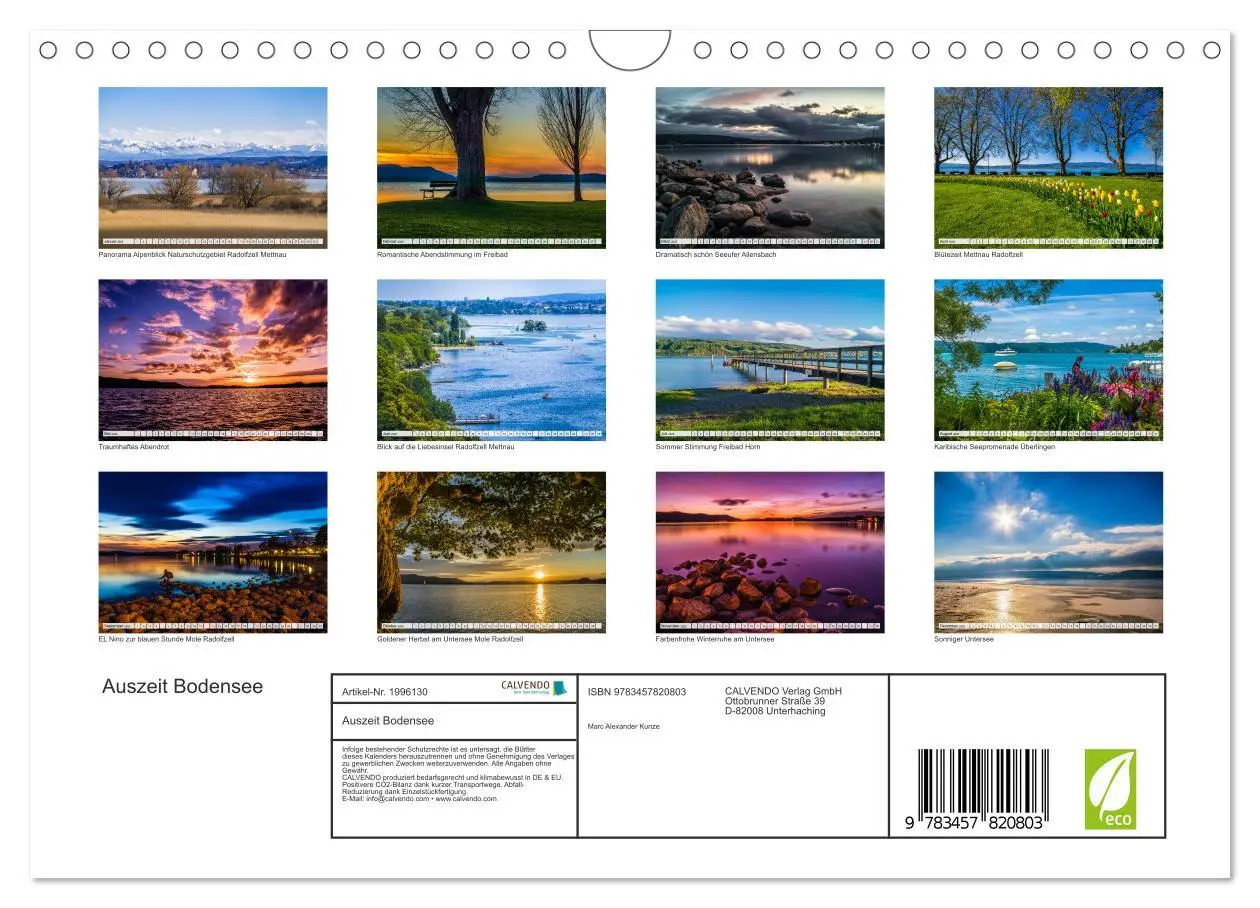 Bild: 9783457820803 | Auszeit Bodensee (Wandkalender 2026 DIN A4 quer), CALVENDO...