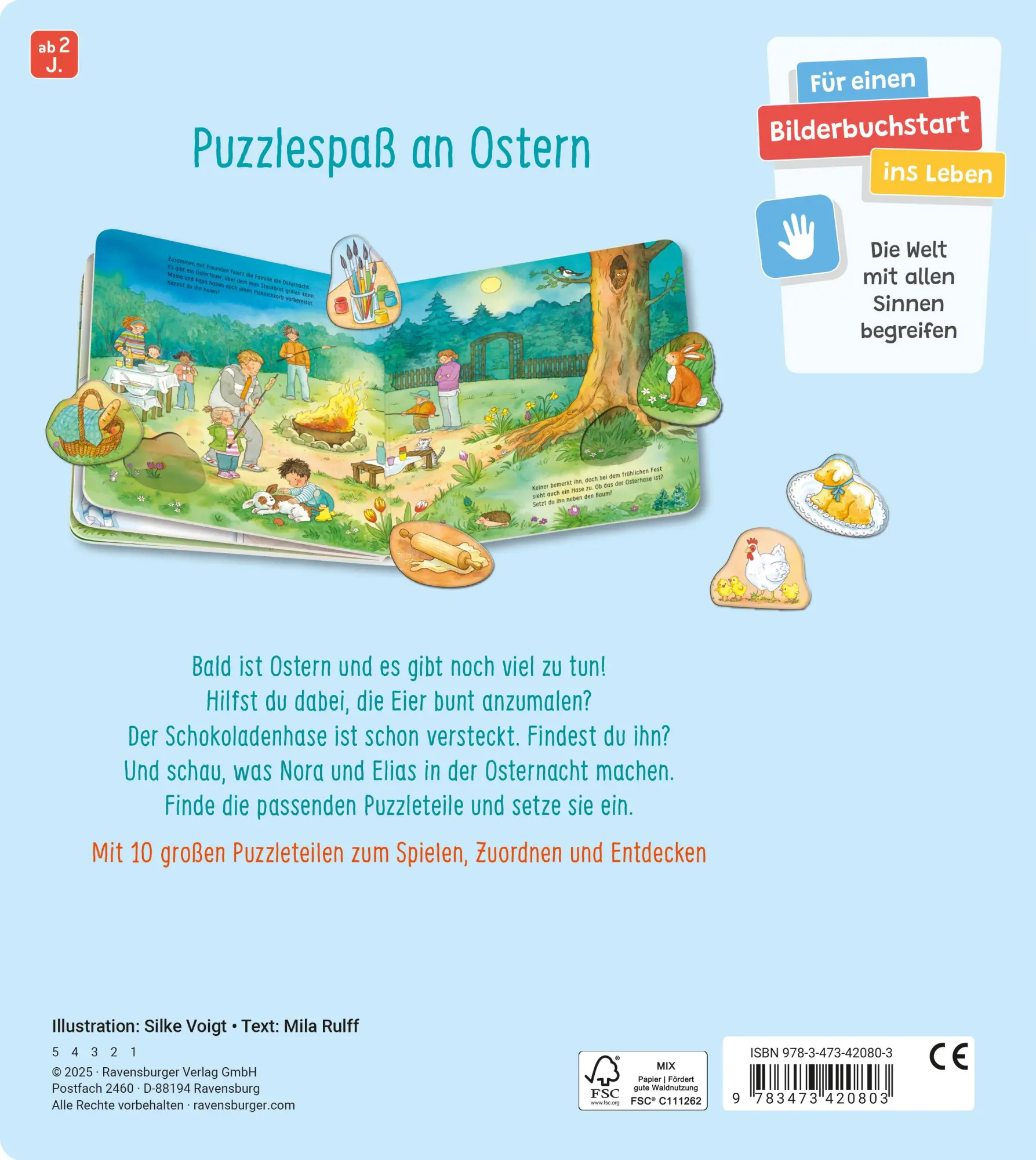 Rückseite: 9783473420803 | Mein großes Puzzle-Spielbuch - Ostern | Mila Rulff | Buch | 12 S.
