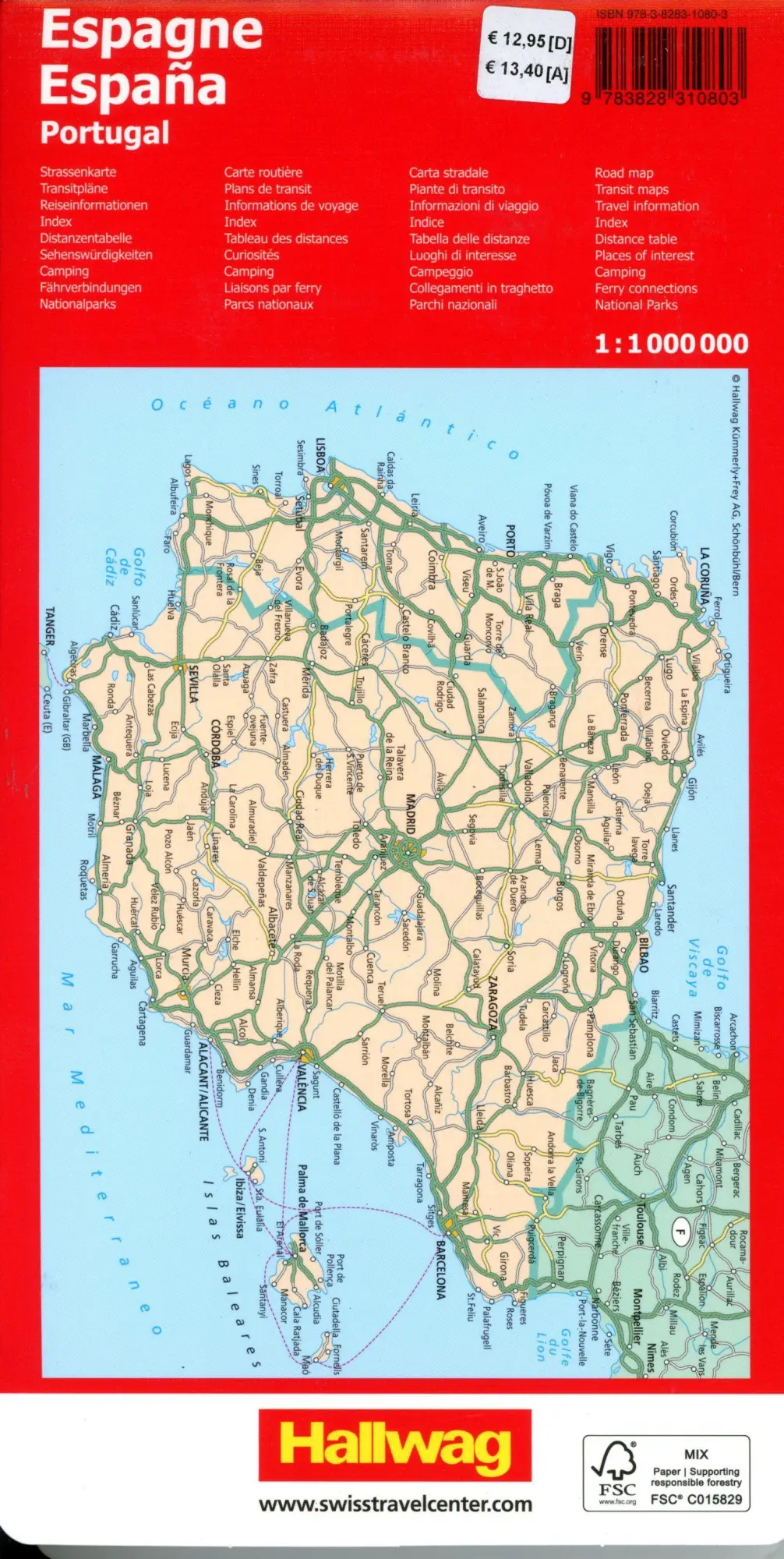 Bild: 9783828310803 | Hallwag Strassenkarte Spanien, Portugal 1:1 Mio. | AG | (Land-)Karte