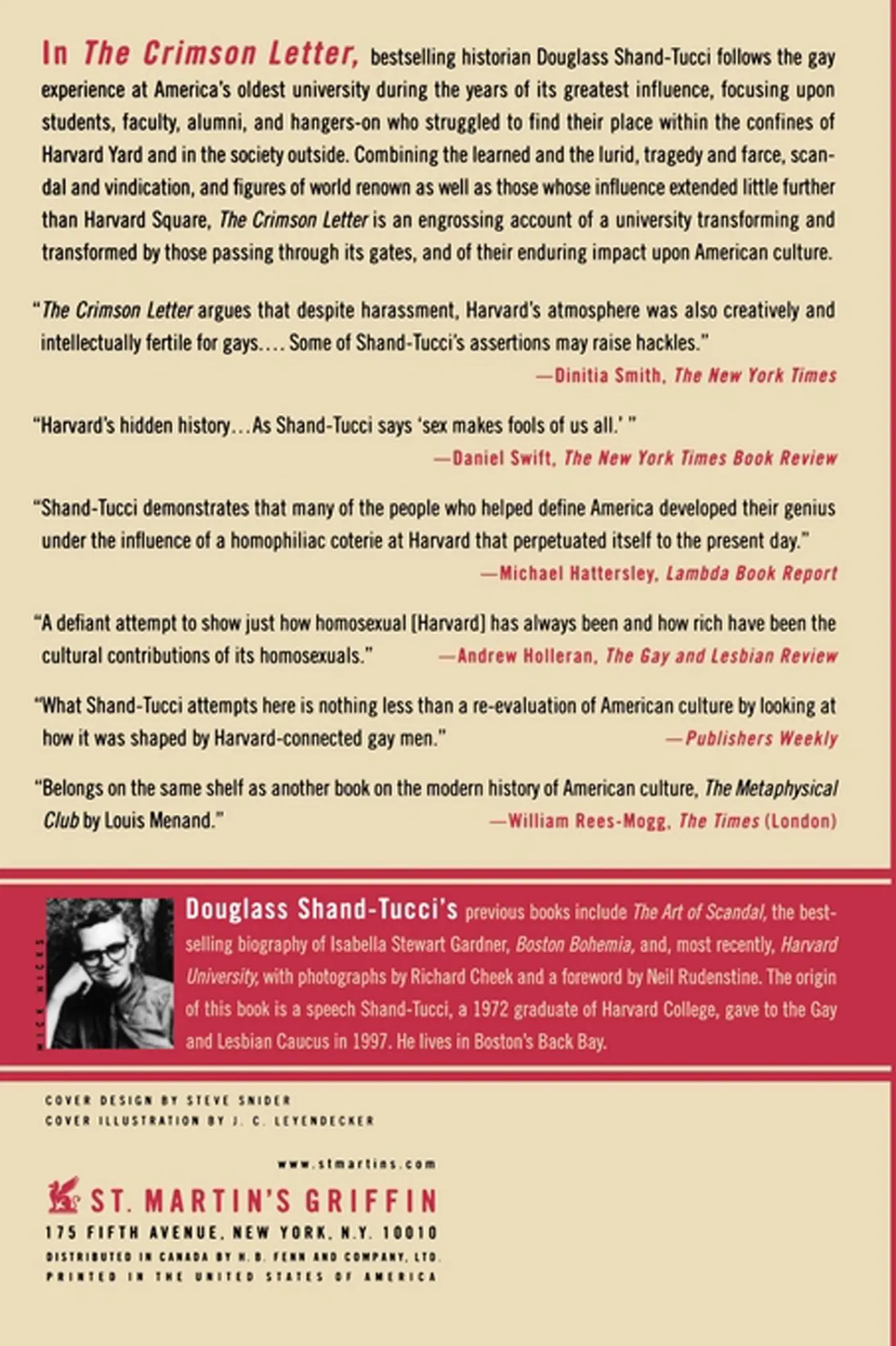 Rückseite: 9780312330903 | The Crimson Letter | Douglass Shand-Tucci | Taschenbuch | Englisch