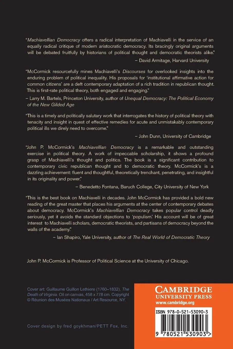 Rückseite: 9780521530903 | Machiavellian Democracy | John P. Mccormick | Taschenbuch | Englisch