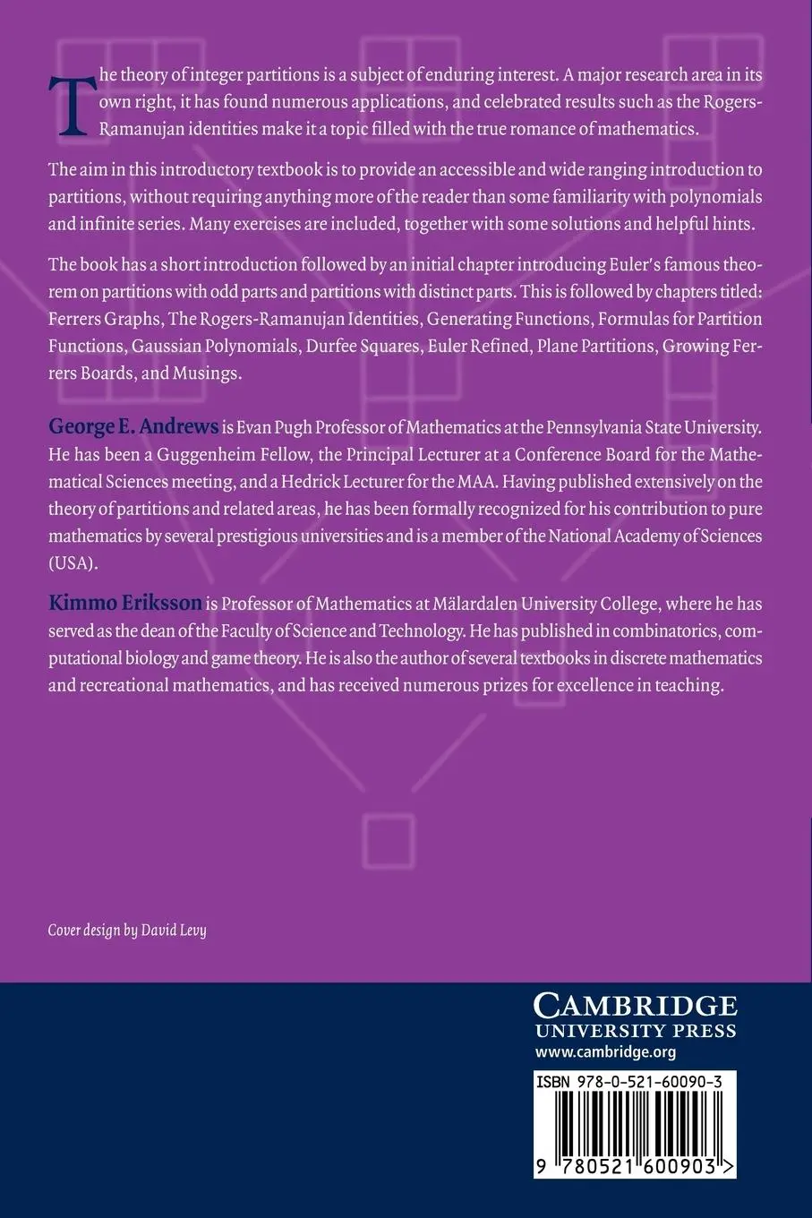 Rückseite: 9780521600903 | Integer Partitions | George E. Andrews (u. a.) | Taschenbuch | 2004