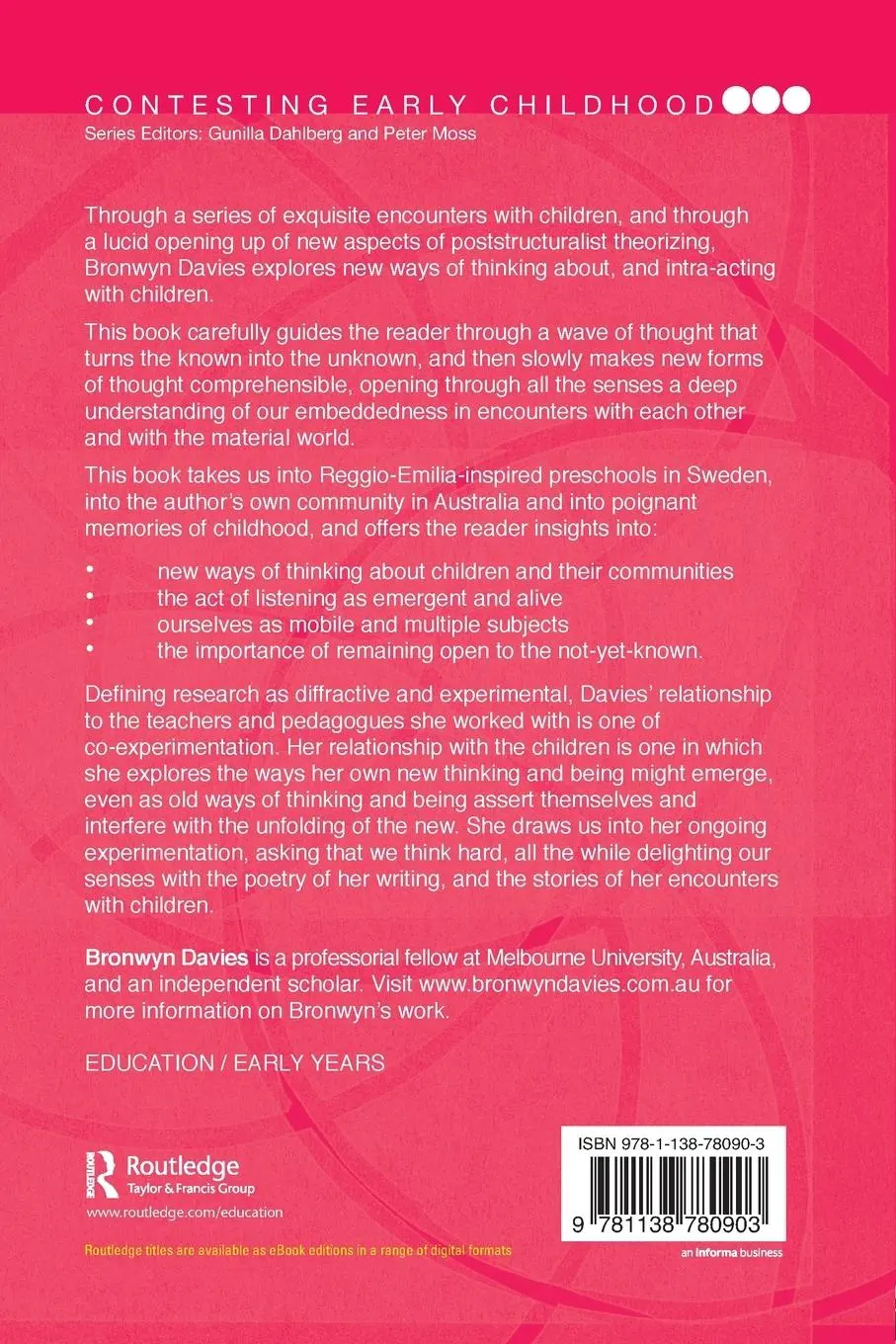 Rückseite: 9781138780903 | Listening to Children | Being and becoming | Bronwyn Davies | Buch