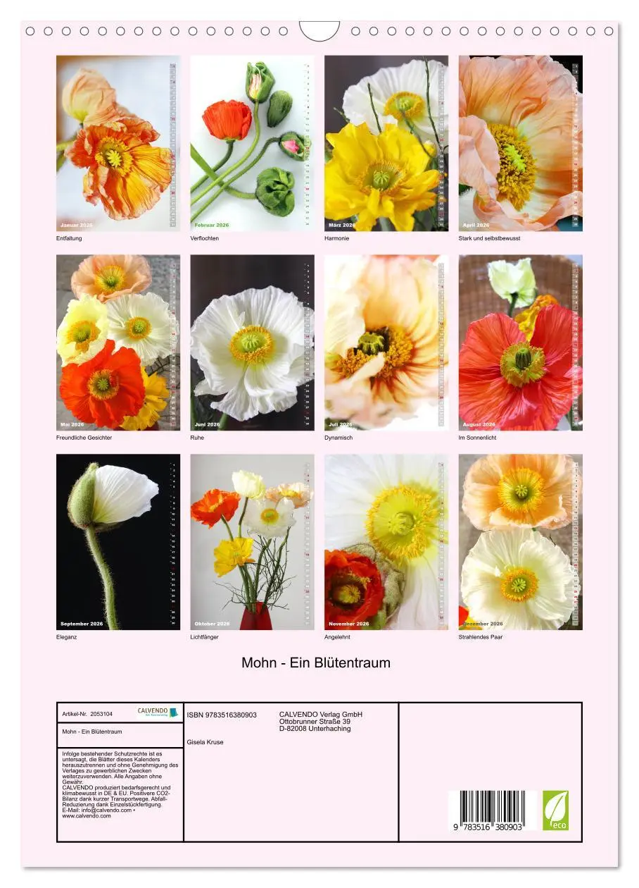 Bild: 9783516380903 | Mohn - Ein Blütentraum (Wandkalender 2026 DIN A3 hoch), CALVENDO...
