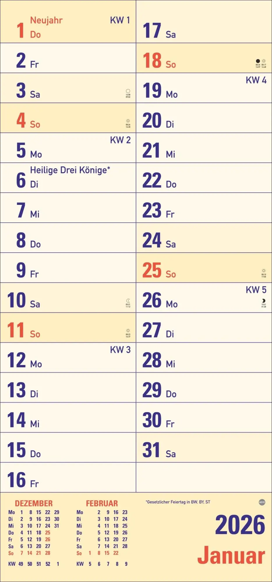 Bild: 9783756410903 | Großdruck Planer 2026 | Heye | Kalender | Bürokalender Heye | 14 S.