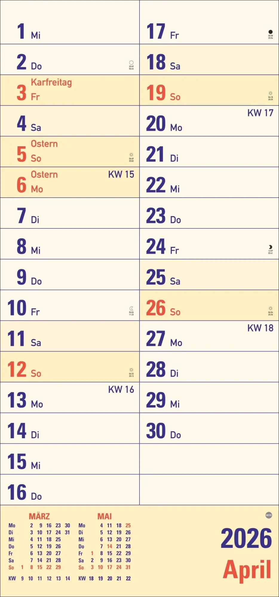 Bild: 9783756410903 | Großdruck Planer 2026 | Heye | Kalender | Bürokalender Heye | 14 S.