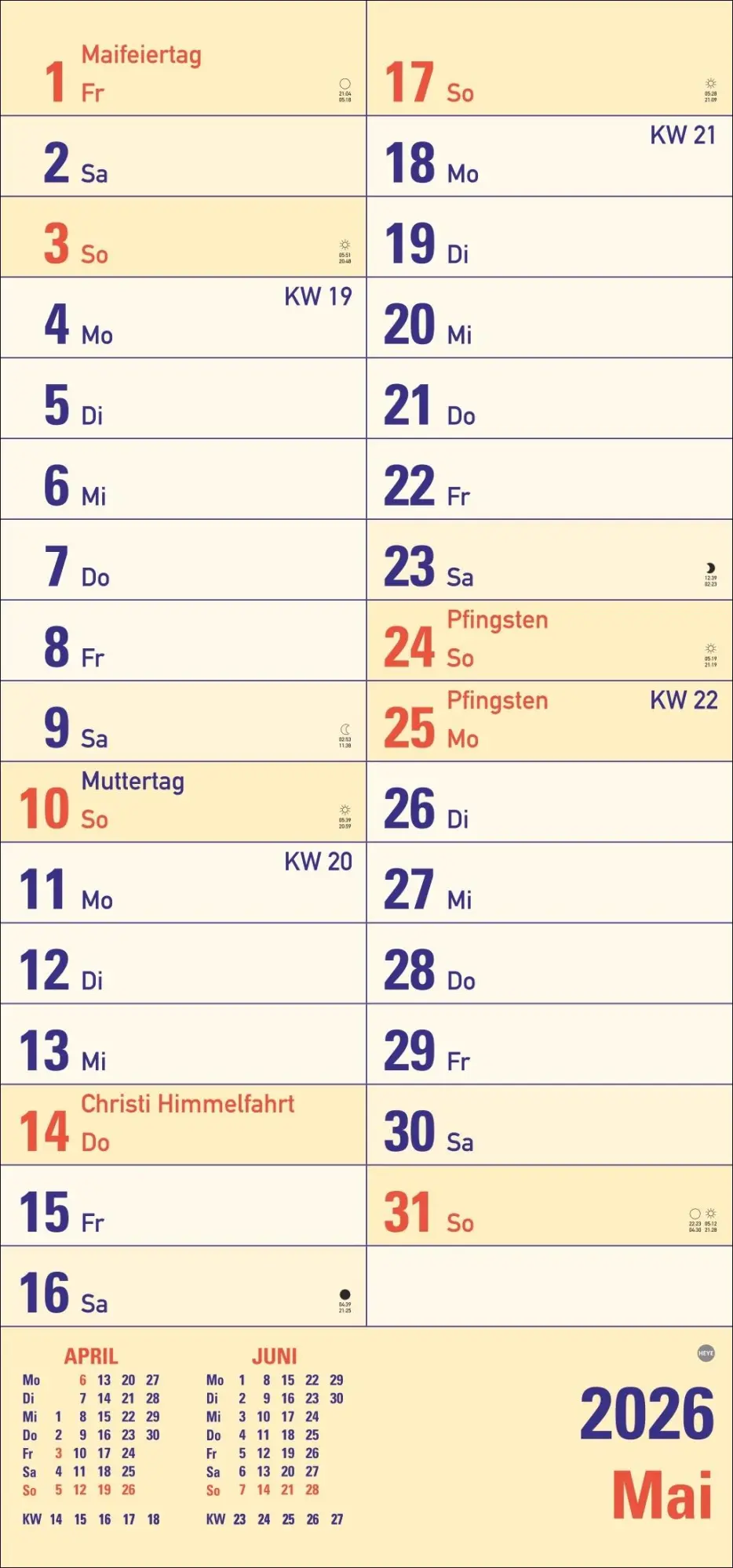 Bild: 9783756410903 | Großdruck Planer 2026 | Heye | Kalender | Bürokalender Heye | 14 S.