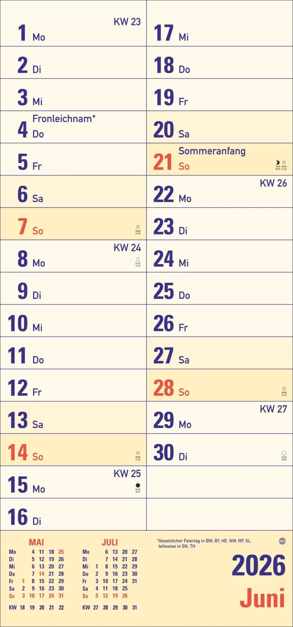 Bild: 9783756410903 | Großdruck Planer 2026 | Heye | Kalender | Bürokalender Heye | 14 S.