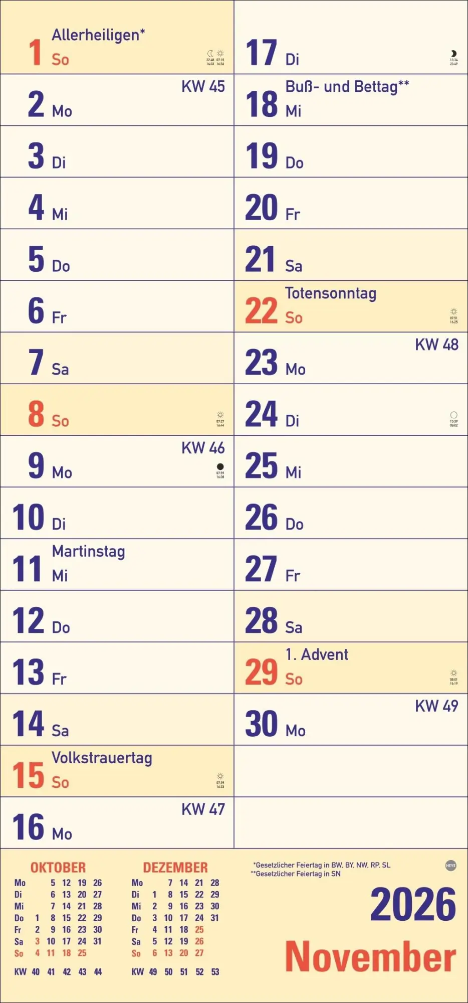 Bild: 9783756410903 | Großdruck Planer 2026 | Heye | Kalender | Bürokalender Heye | 14 S.