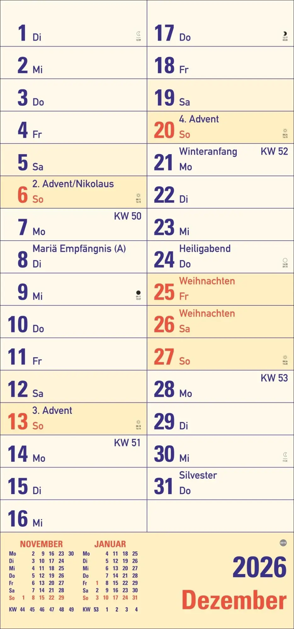 Bild: 9783756410903 | Großdruck Planer 2026 | Heye | Kalender | Bürokalender Heye | 14 S.