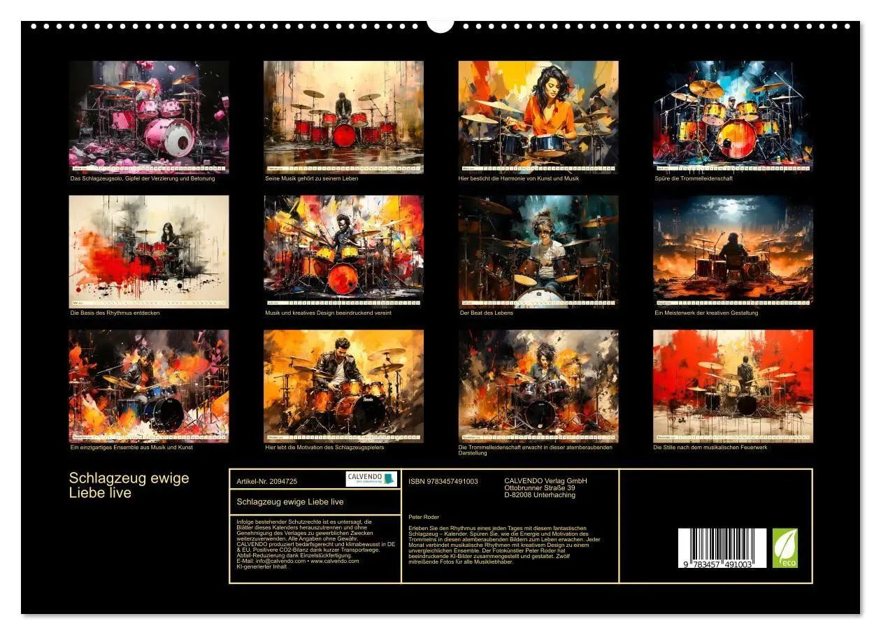Bild: 9783457491003 | Schlagzeug ewige Liebe live (hochwertiger Premium Wandkalender 2026...