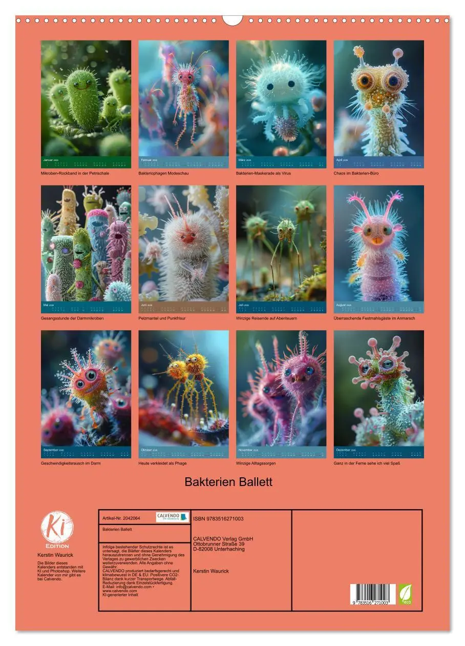 Bild: 9783516271003 | Bakterien Ballett (Wandkalender 2026 DIN A2 hoch), CALVENDO...