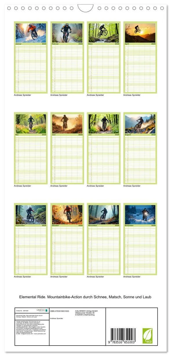 Bild: 9783516651003 | Familienplaner 2026 - Elemental Ride. Mountainbike-Action durch...