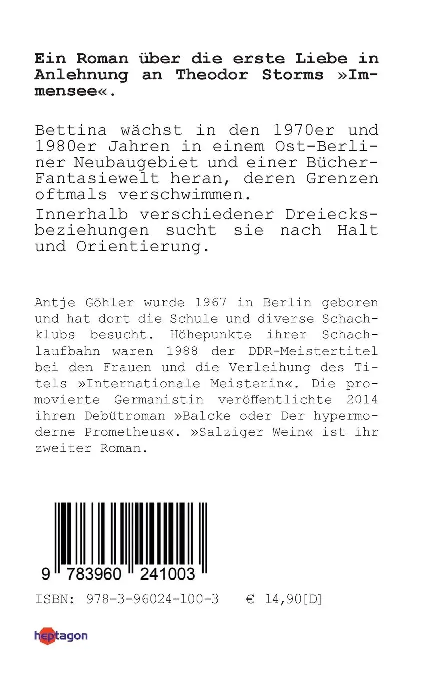 Rückseite: 9783960241003 | Salziger Wein | Antje Göhler | Taschenbuch | 180 S. | Deutsch | 2023