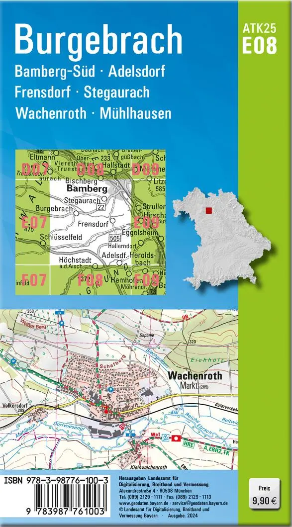 Rückseite: 9783987761003 | ATK25-E08 Burgebrach (Amtliche Topographische Karte 1:25000) | Deutsch