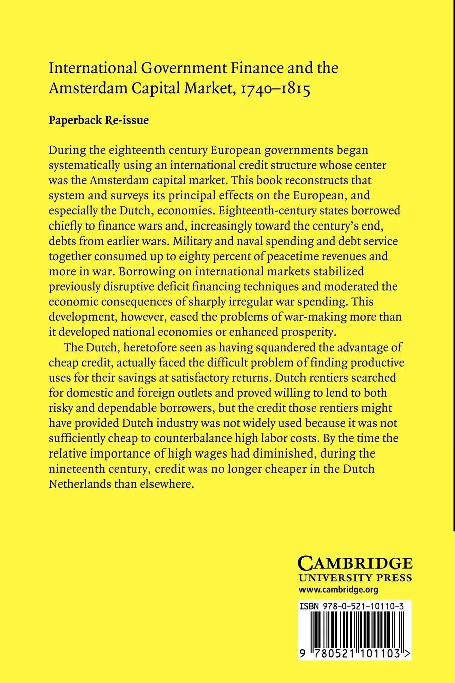 Rückseite: 9780521101103 | International Government Finance and the Amsterdam Capital Market...