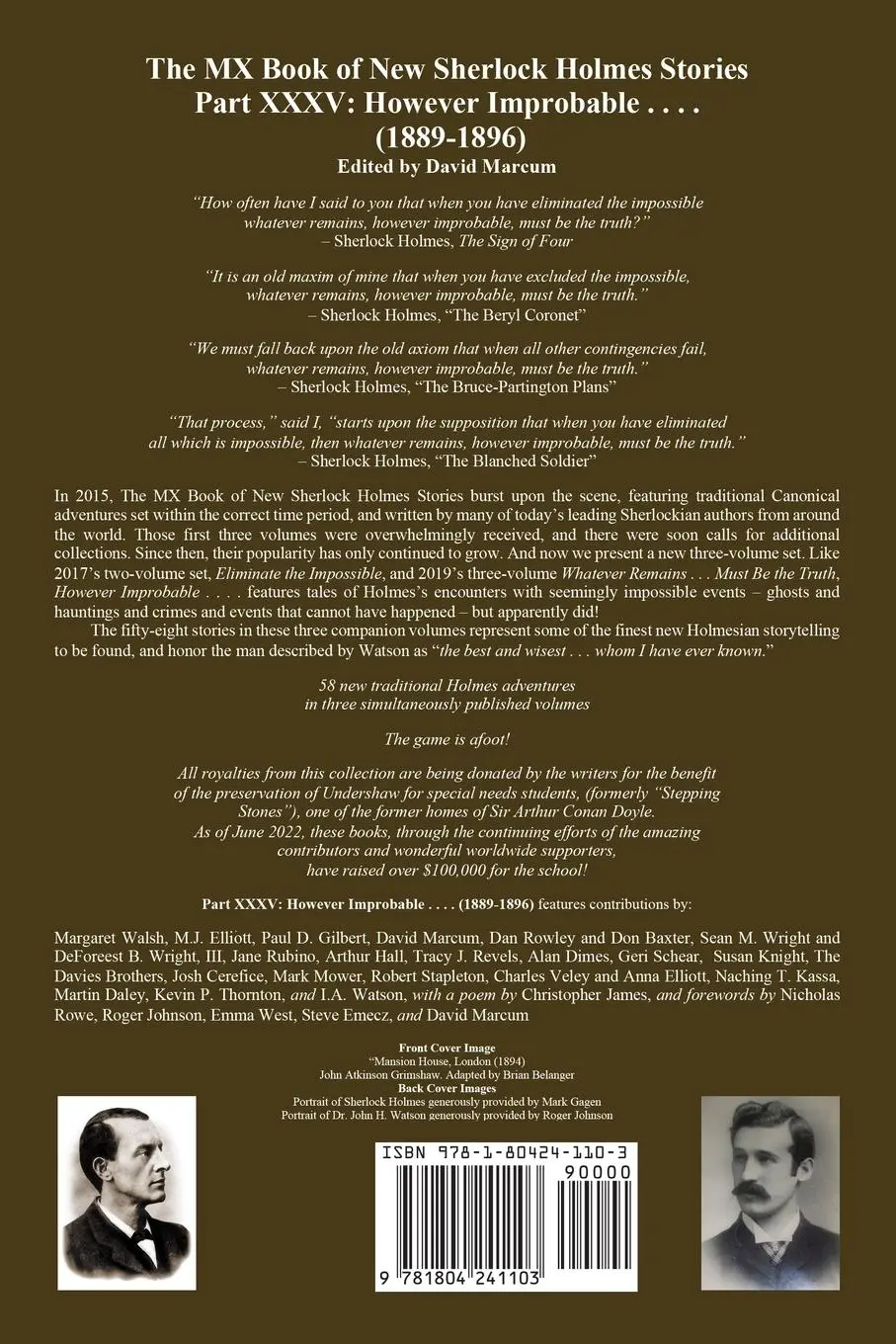Rückseite: 9781804241103 | The MX Book of New Sherlock Holmes Stories Part XXXV | David Marcum