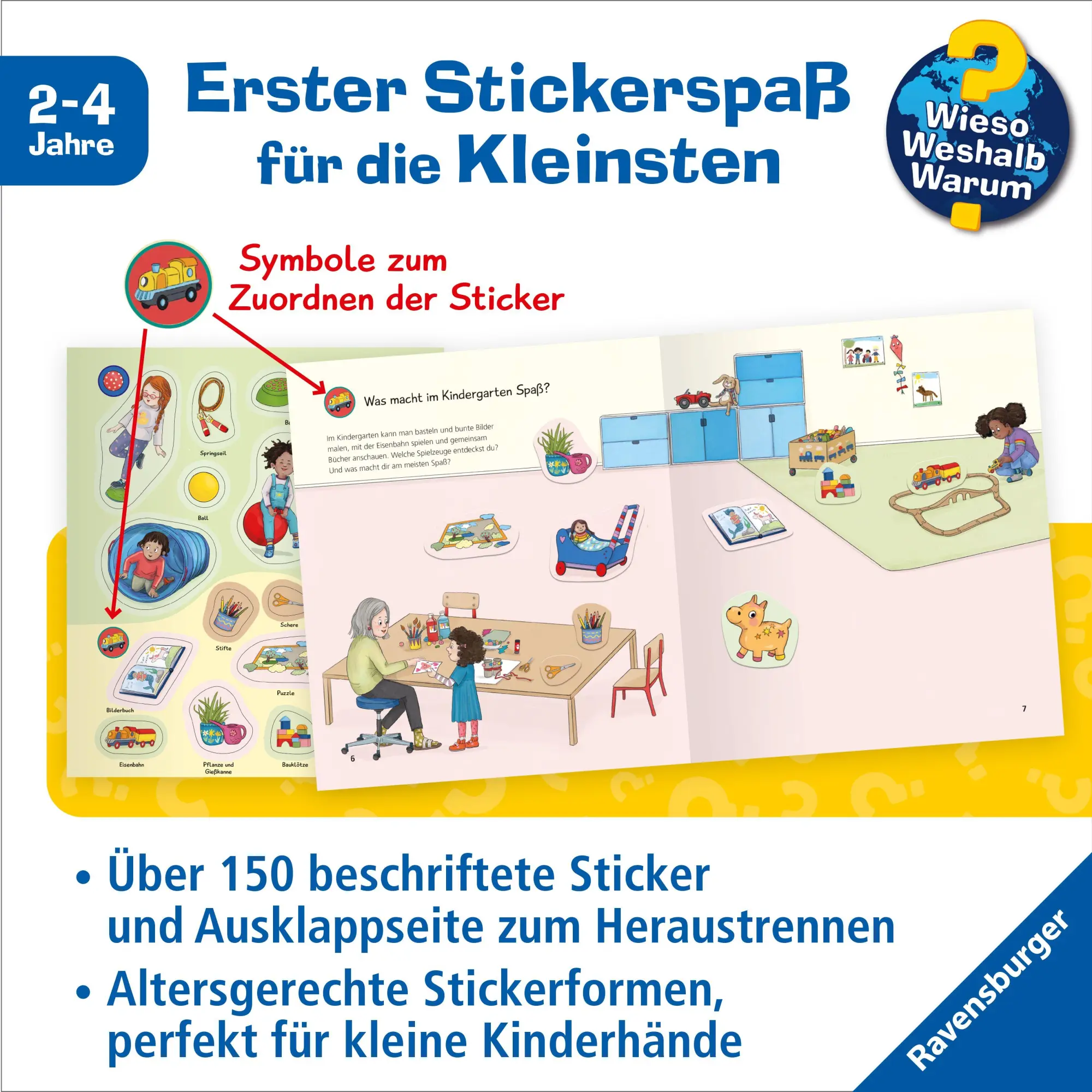 Bild: 9783473601103 | Wieso? Weshalb? Warum? junior Stickerheft - Kindergarten | Mönch