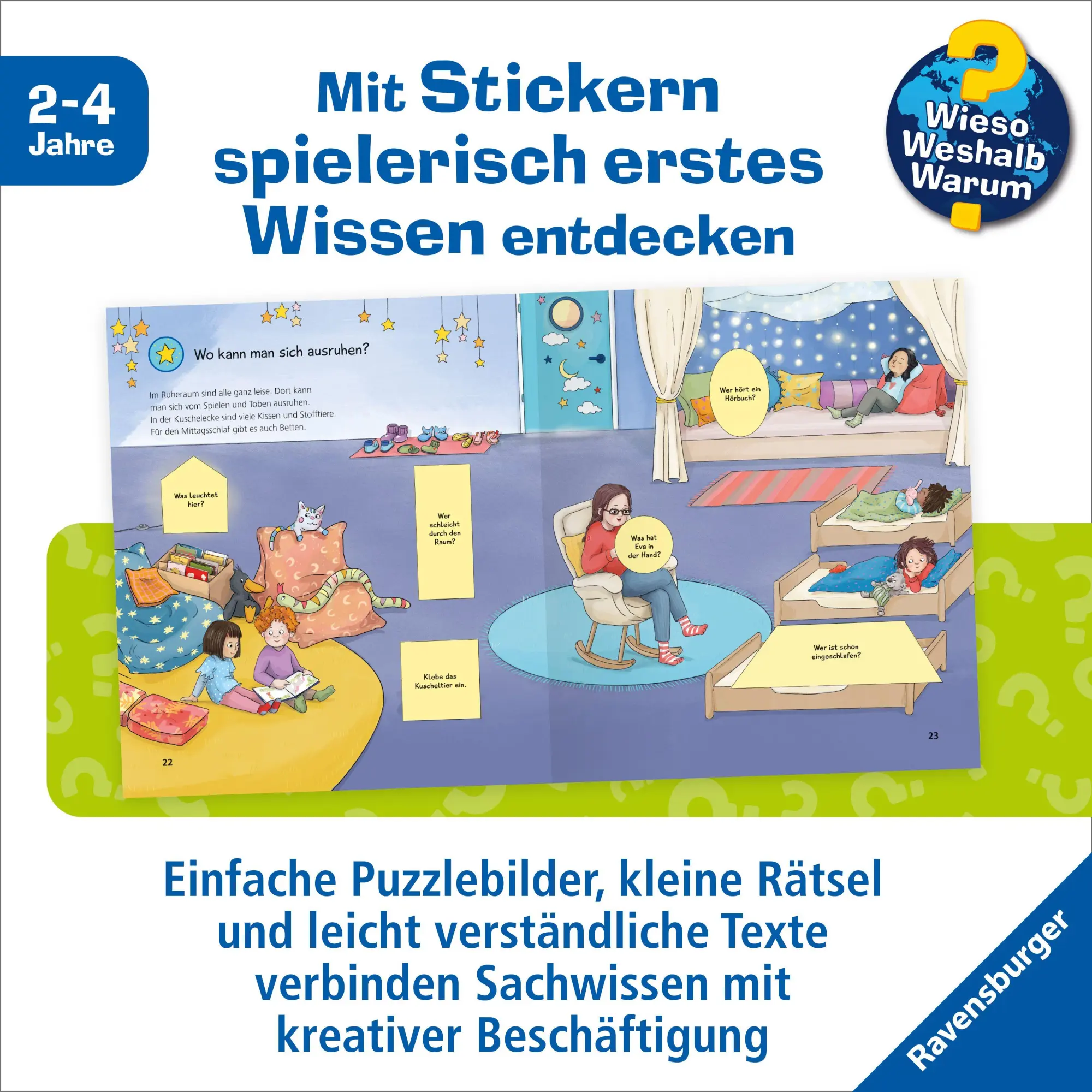 Bild: 9783473601103 | Wieso? Weshalb? Warum? junior Stickerheft - Kindergarten | Mönch