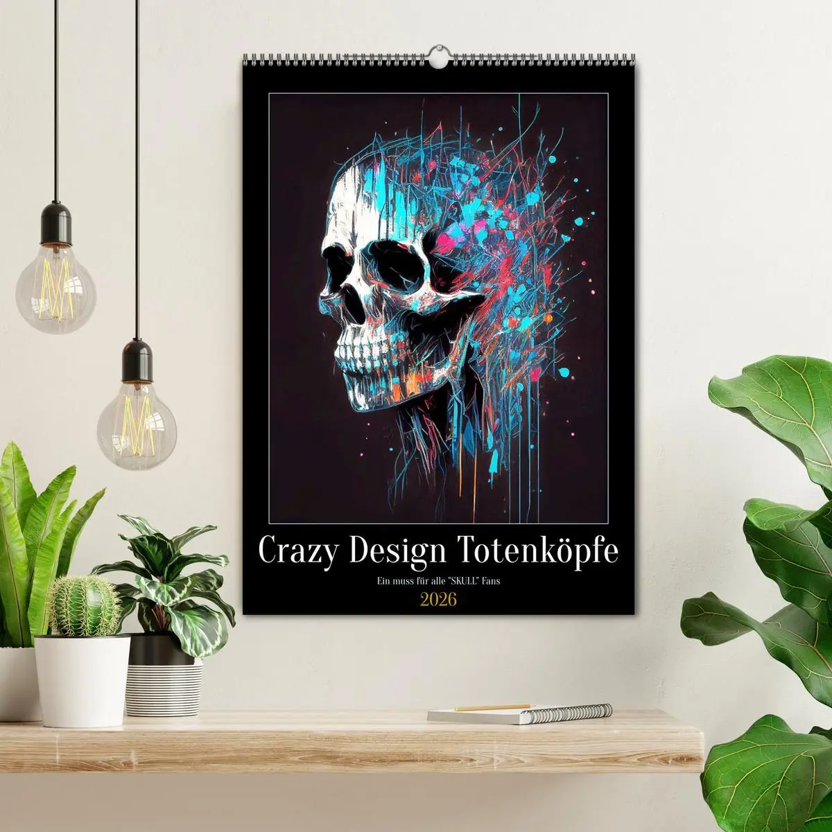 Bild: 9783516331103 | Crazy Design Totenköpfe (Wandkalender 2026 DIN A2 hoch), CALVENDO...
