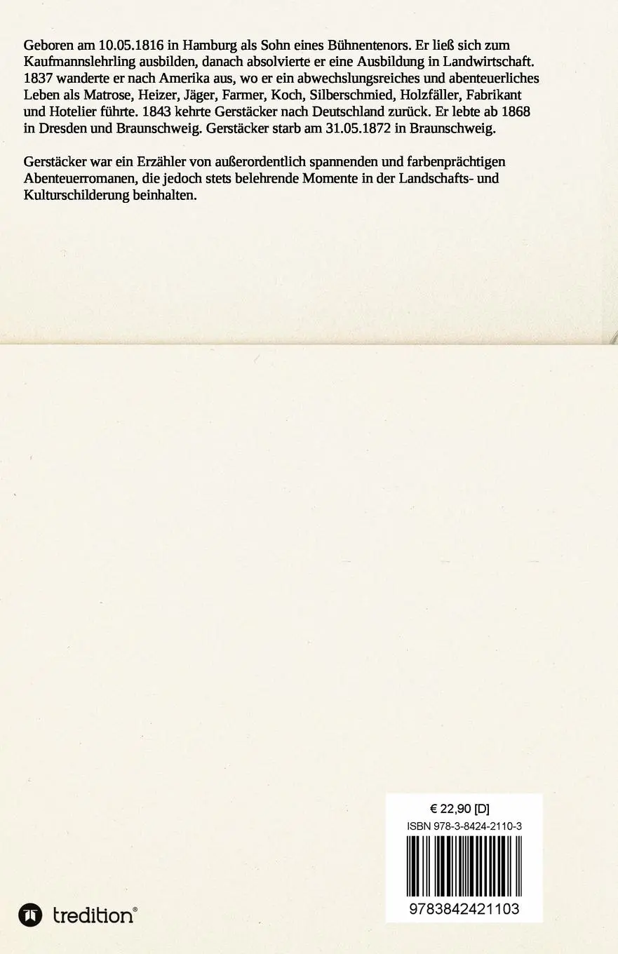 Rückseite: 9783842421103 | Die Regulatoren in Arkansas | Friedrich Gerstäcker | Taschenbuch